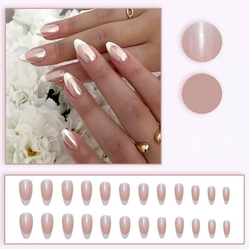 24Pcs Classic French Nails