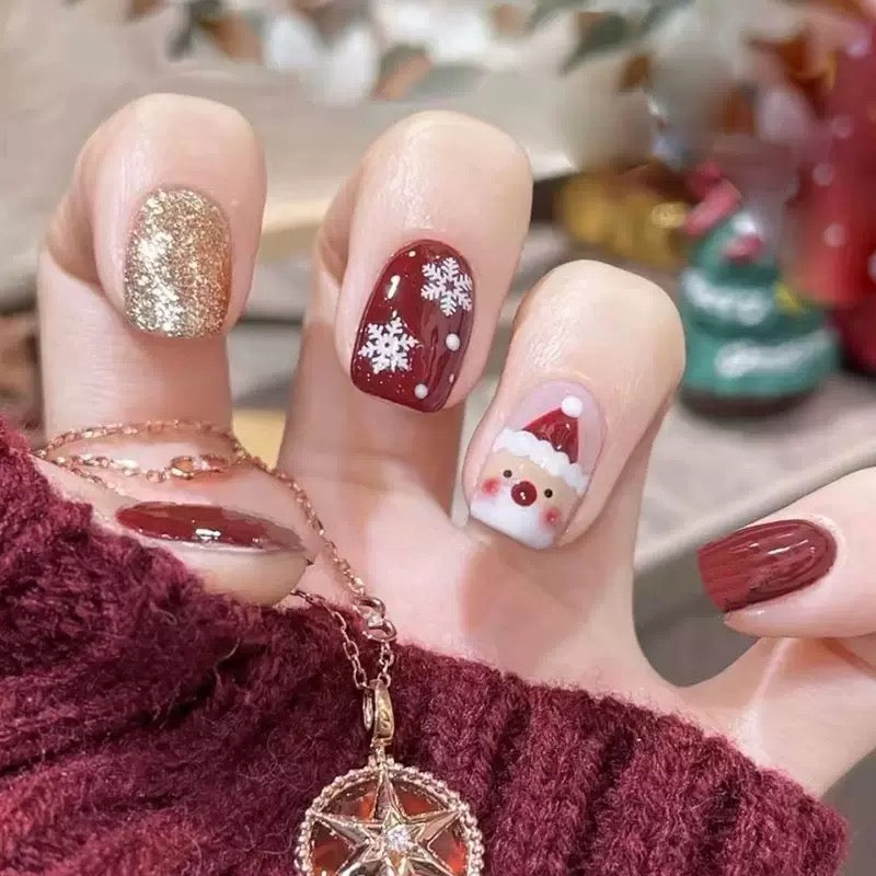 24Pcs Santa Festive Nails