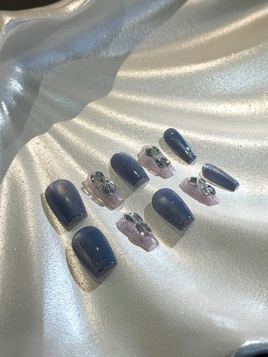 24Pcs Crystal Wave Nails