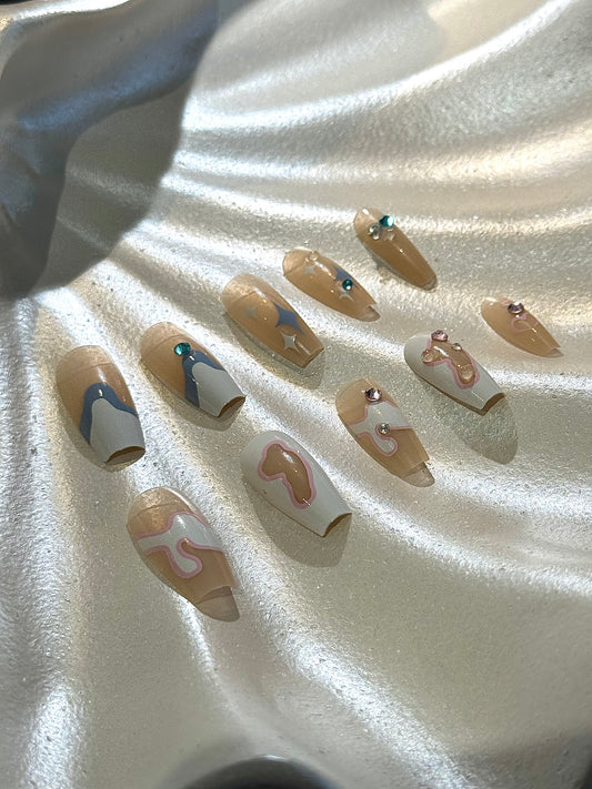 24Pcs Neon Clash Nails