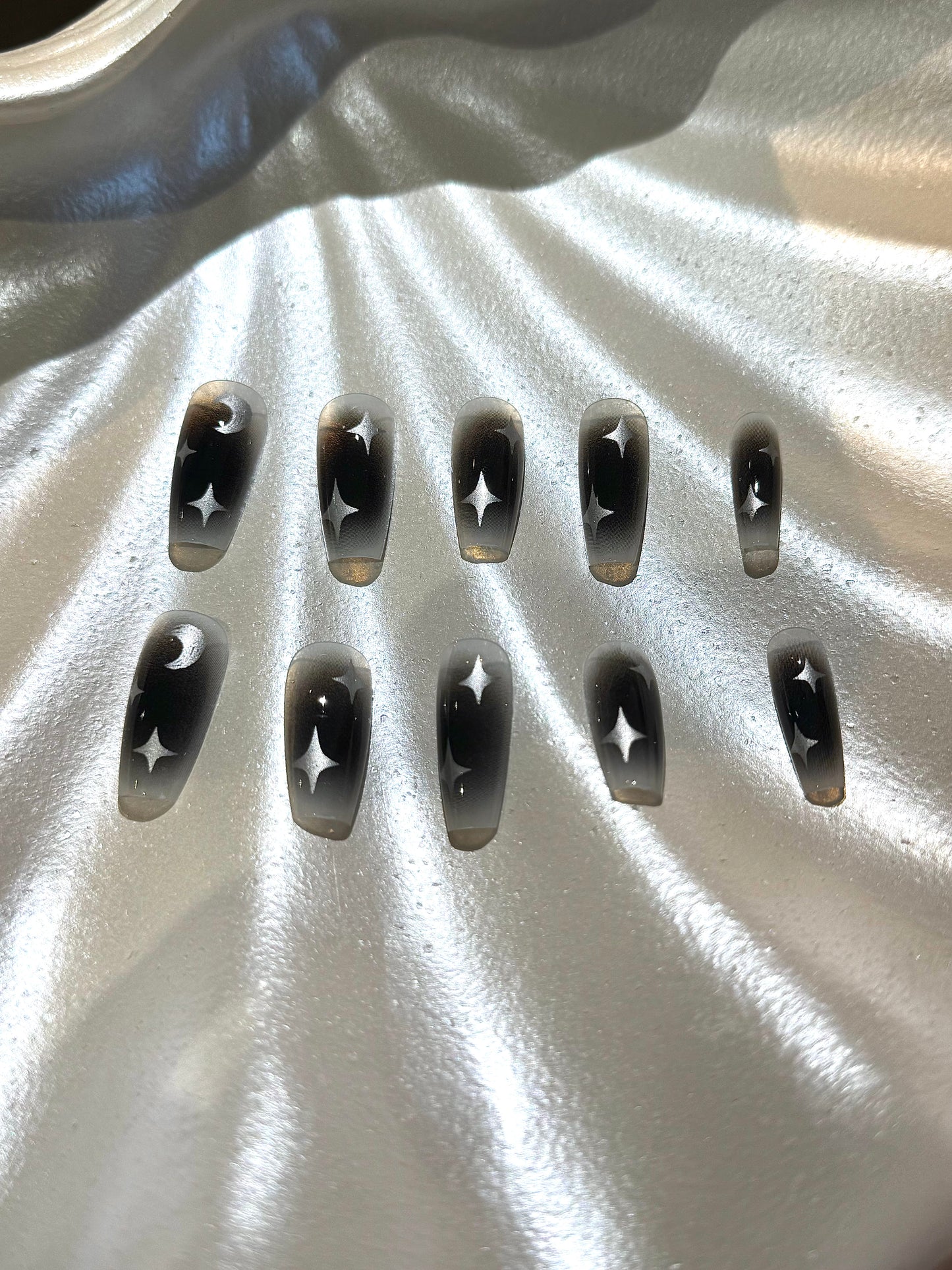 24Pcs Midnight Stars Nails