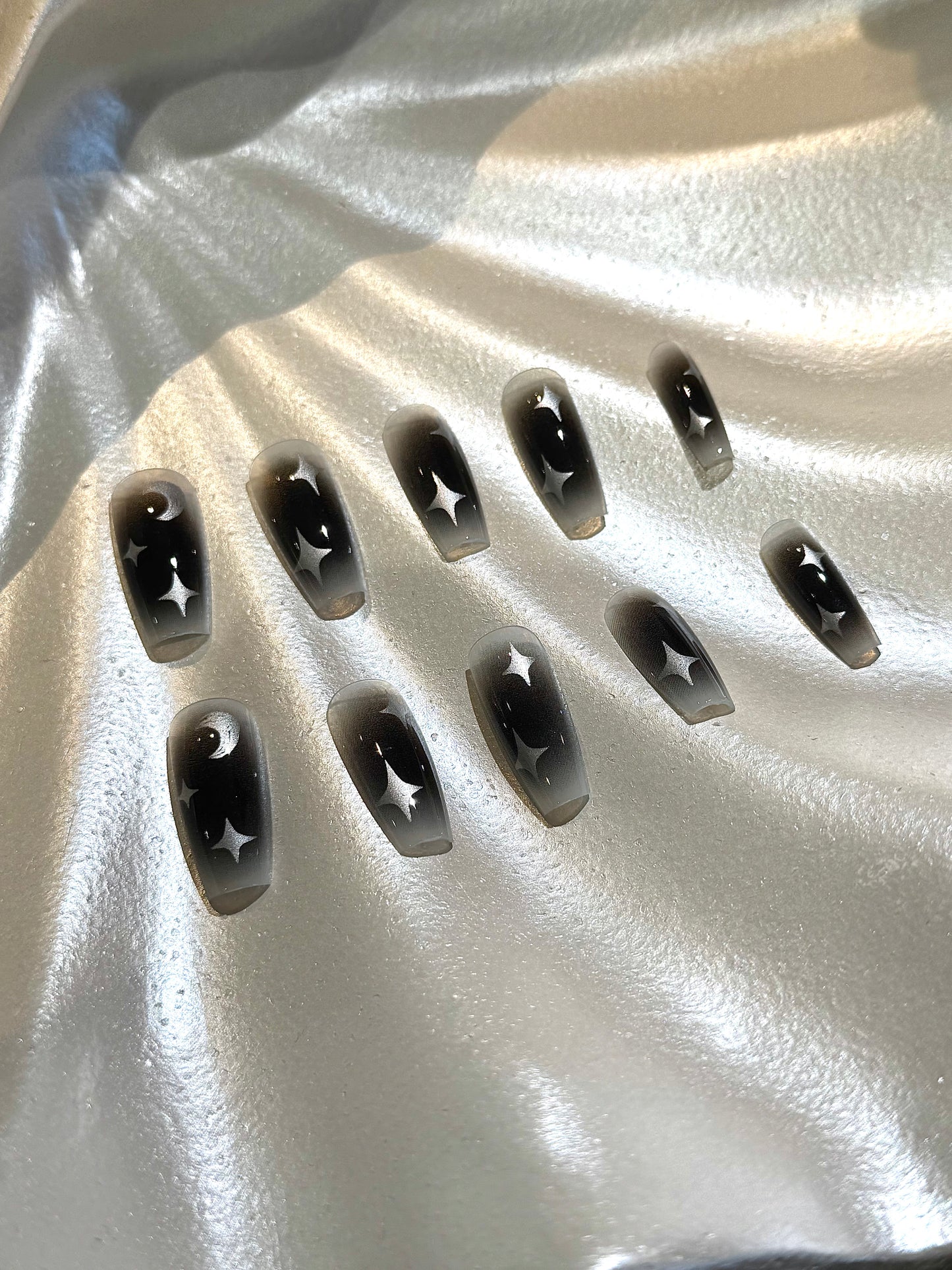 24Pcs Midnight Stars Nails