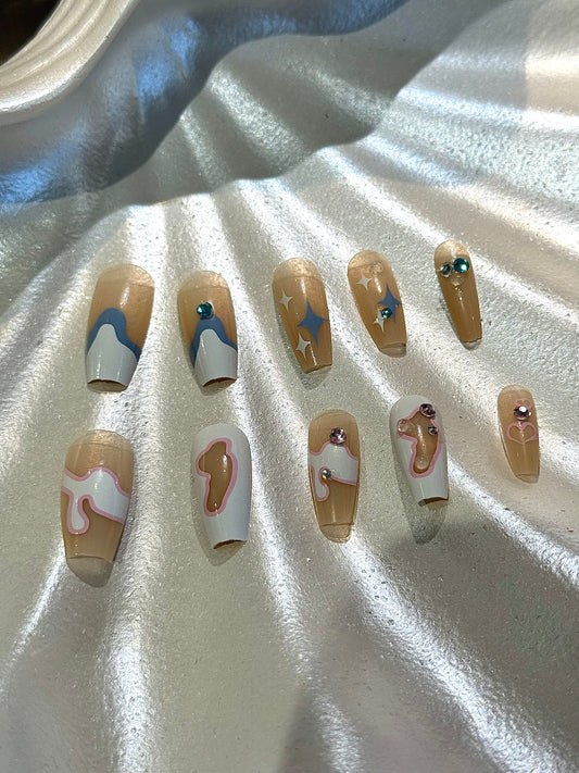 24Pcs Neon Clash Nails