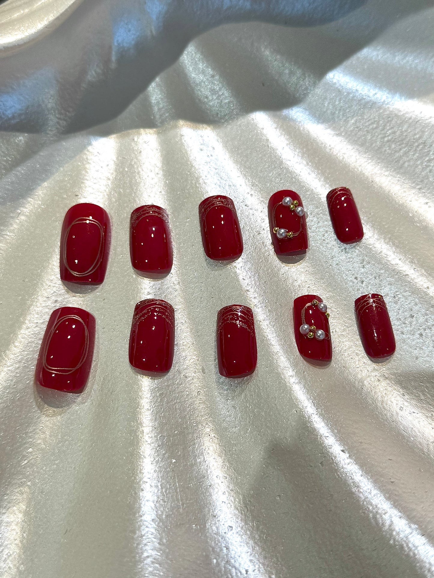24Pcs Ruby Flame Nails