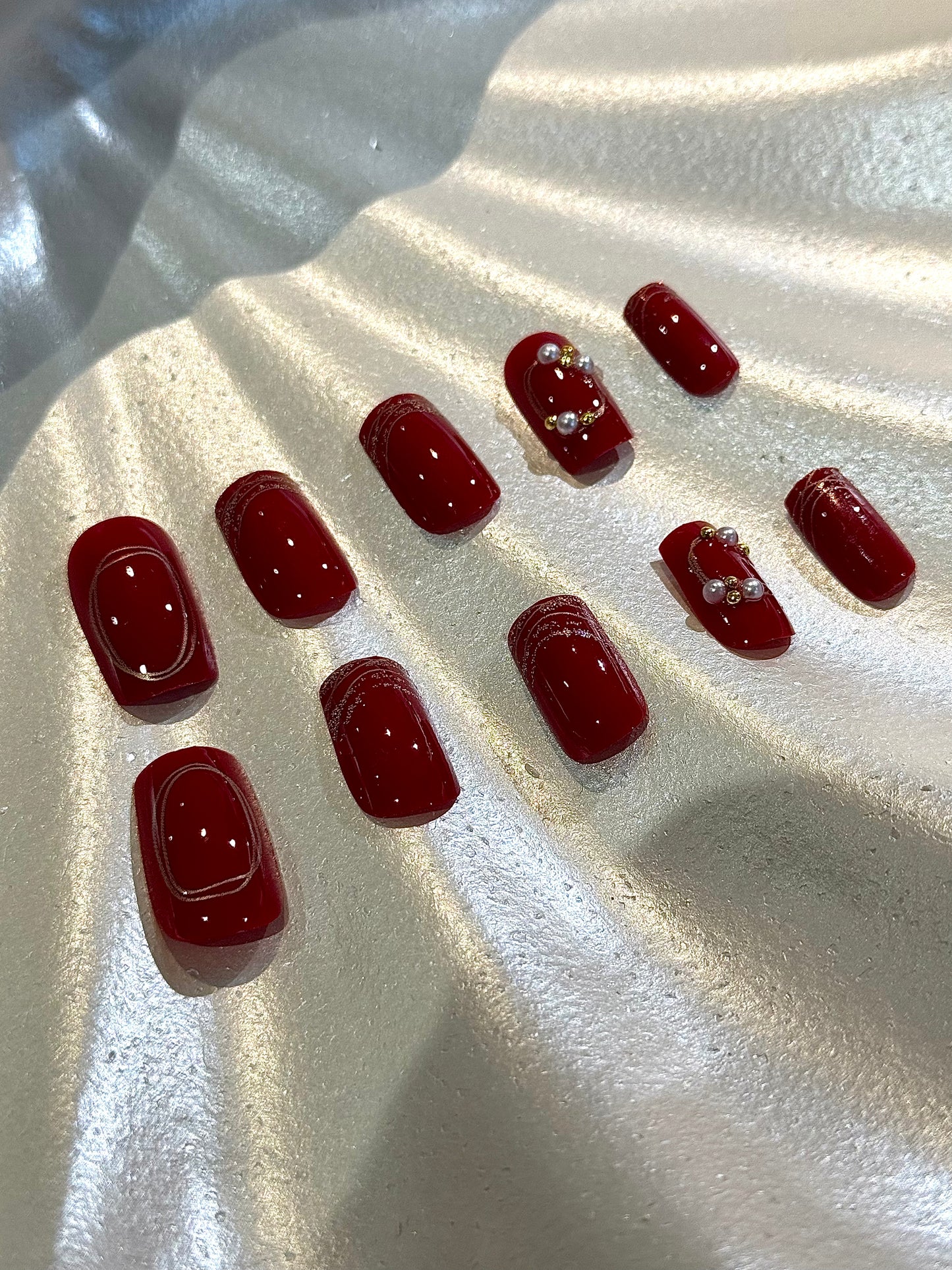 24Pcs Ruby Flame Nails