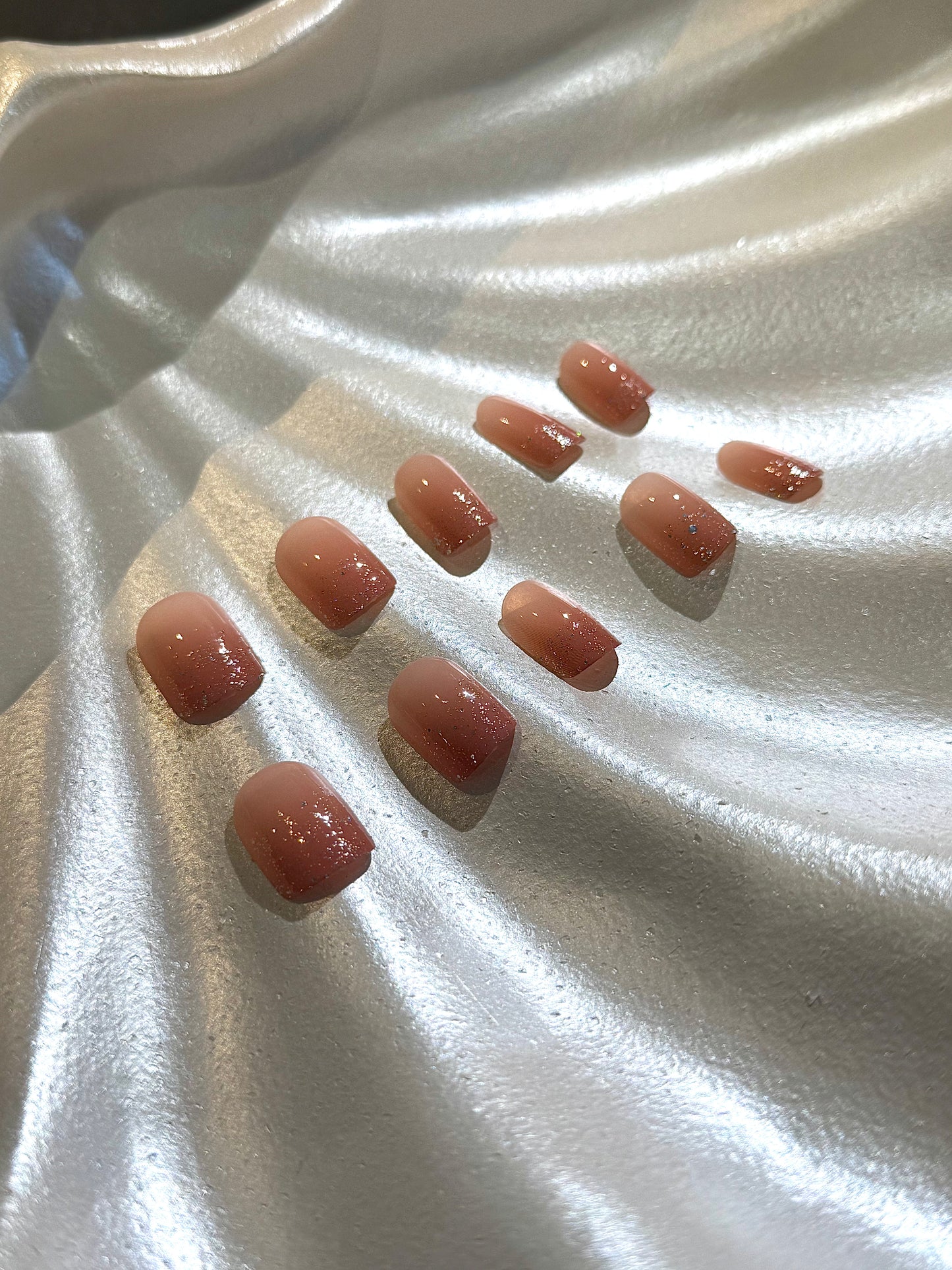 24Pcs Pink Sparkle Nails