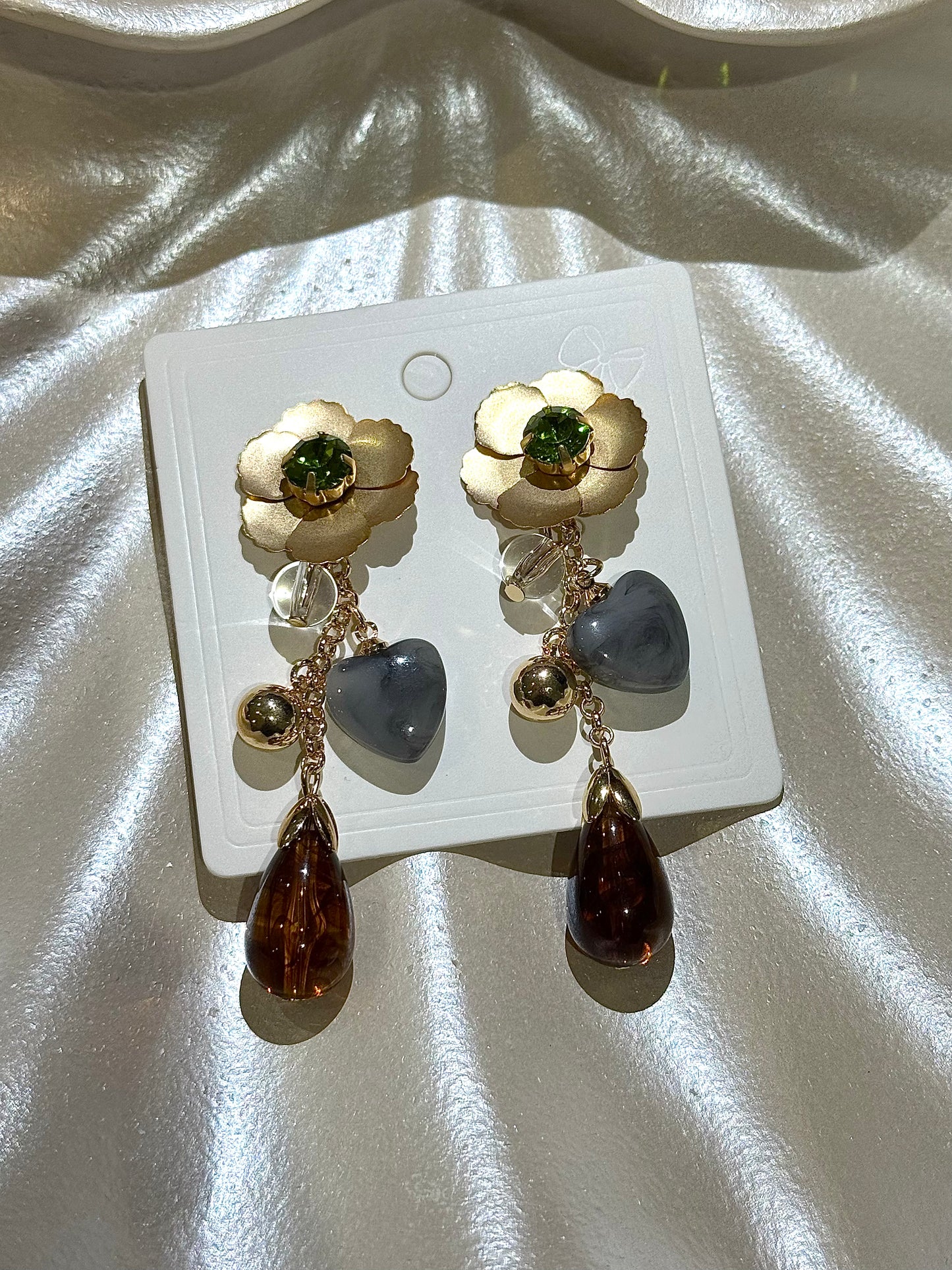 Vintage Amber Drop Earrings